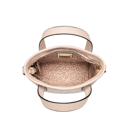 Cartera Guess Ashburn Mini Beige Monograma con Asas