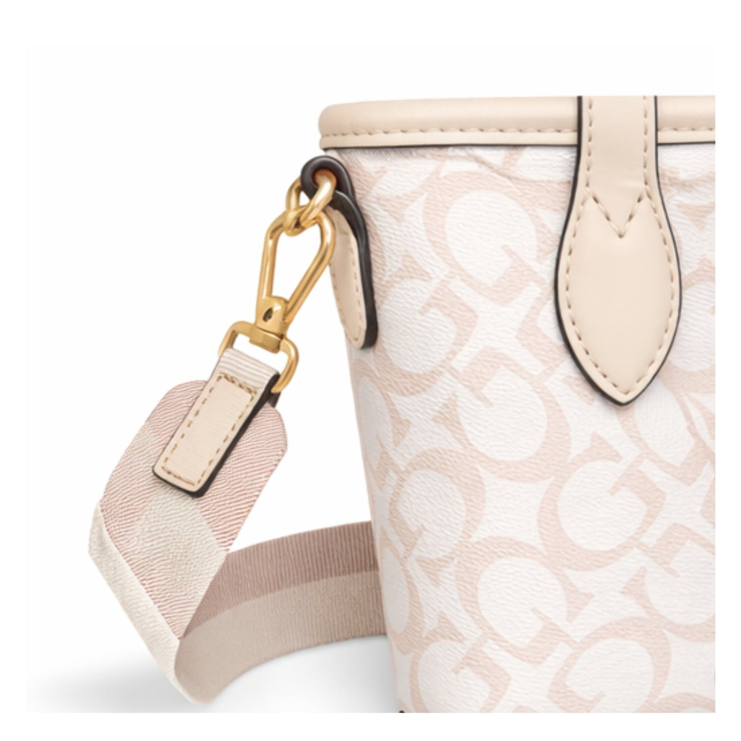 Cartera Guess Ashburn Mini Beige Monograma con Asas