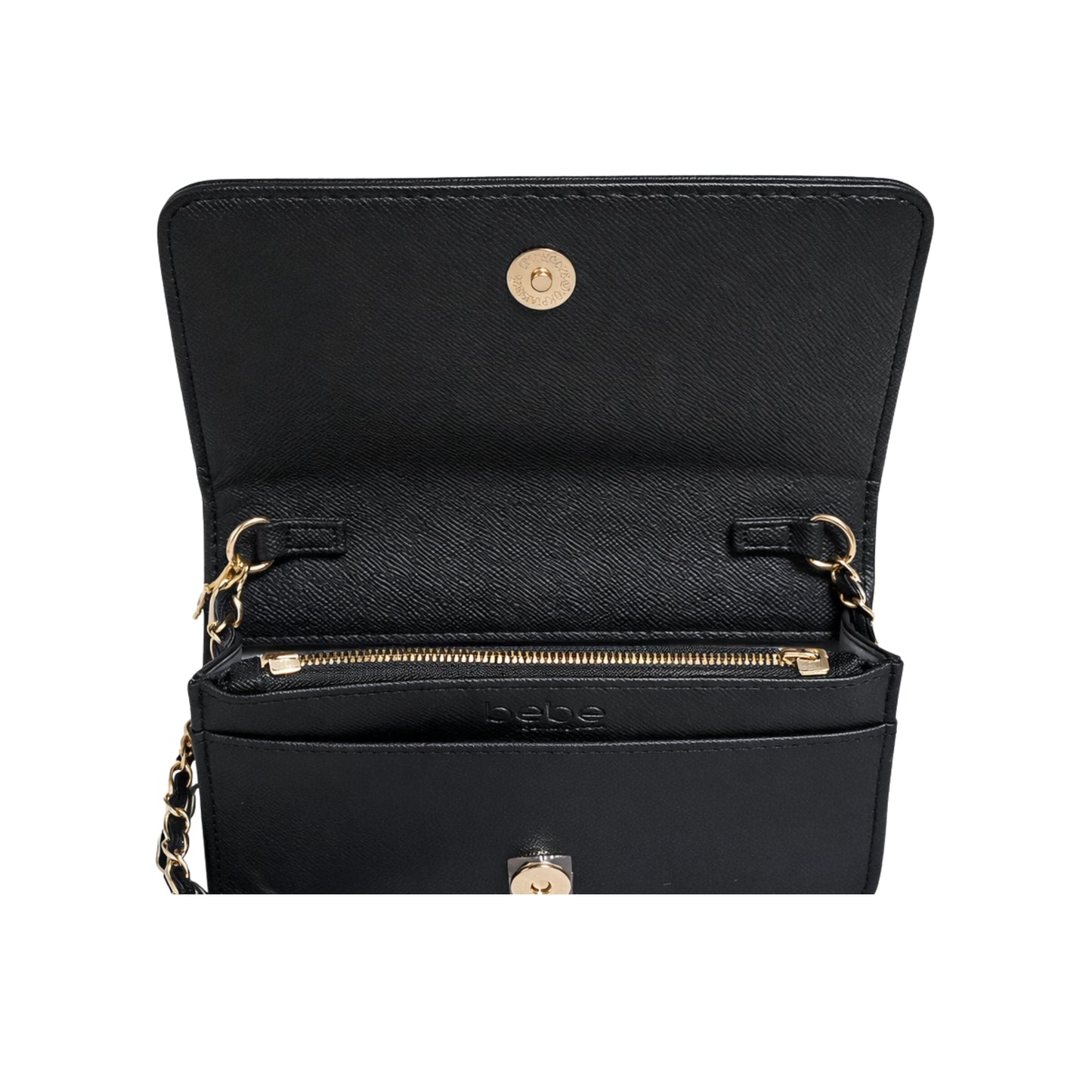 Cartera BEBE E02 5298S Crossbody Negra con Tachas Doradas