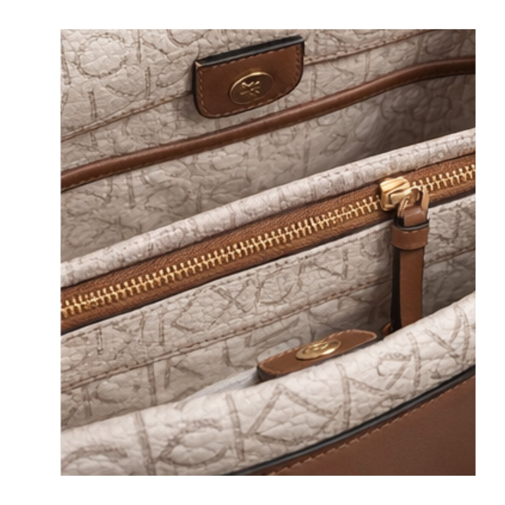 Cartera Calvin Klein H4GDJNP4 Satchel Beige/Marrón