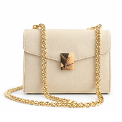 Cartera Guess Beige con Cadena Dorada DX26076