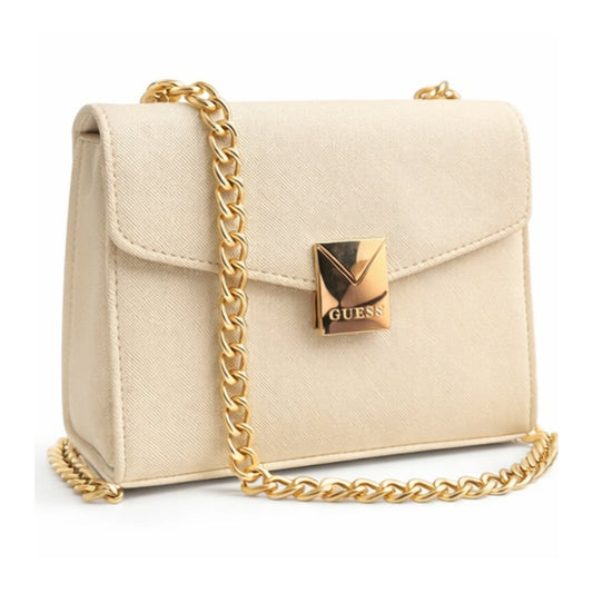 Cartera Guess Beige con Cadena Dorada DX26076