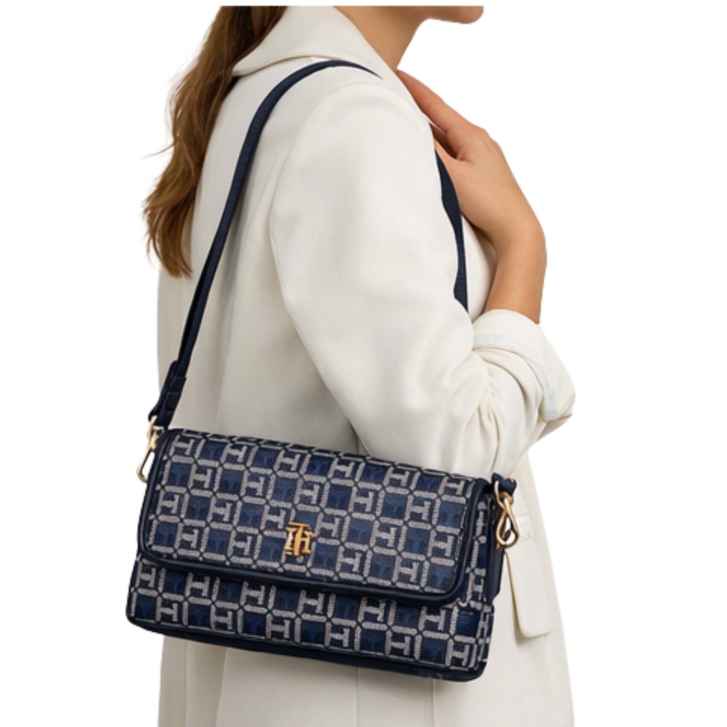 Cartera Tommy Hilfiger Monogram Azul XW04496  – Bolso Crossbody
