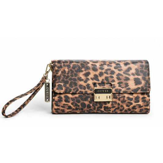 Cartera Guess Elise Clutch Leopardo DX25432