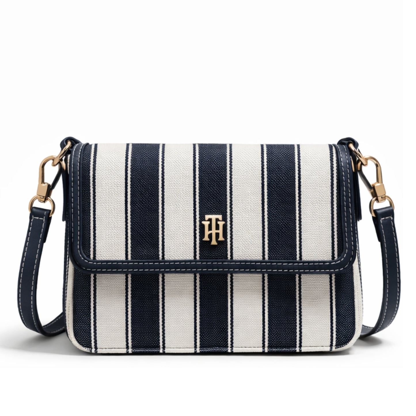 Cartera Tommy Hilfiger XW07308 Handbag Rayas Azul/Blanco