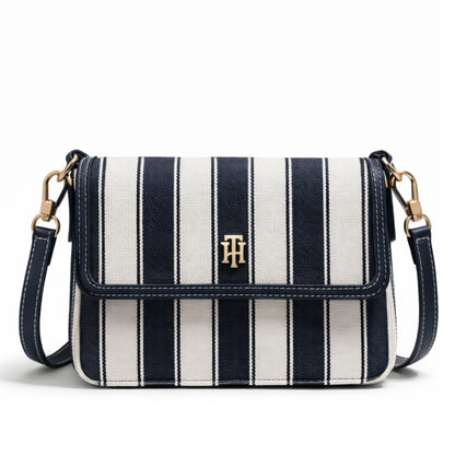Cartera Tommy Hilfiger XW07308 Handbag Rayas Azul/Blanco