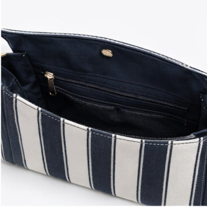 Cartera Tommy Hilfiger XW07308 Handbag Rayas Azul/Blanco
