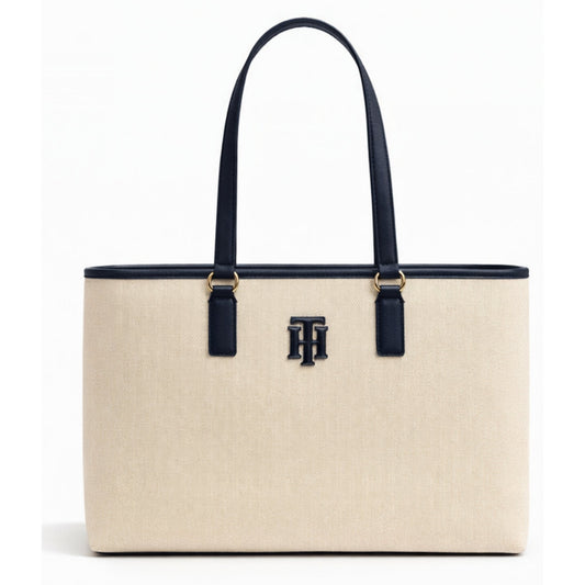 Cartera Tommy Hilfiger Tote Beige y Azul