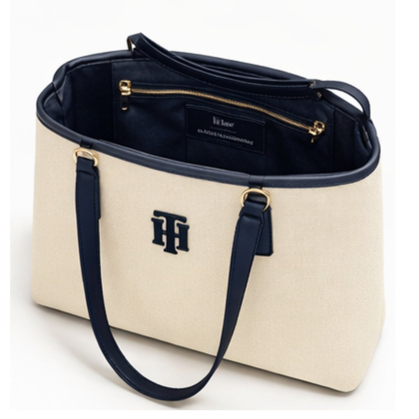 Cartera Tommy Hilfiger Tote Beige y Azul